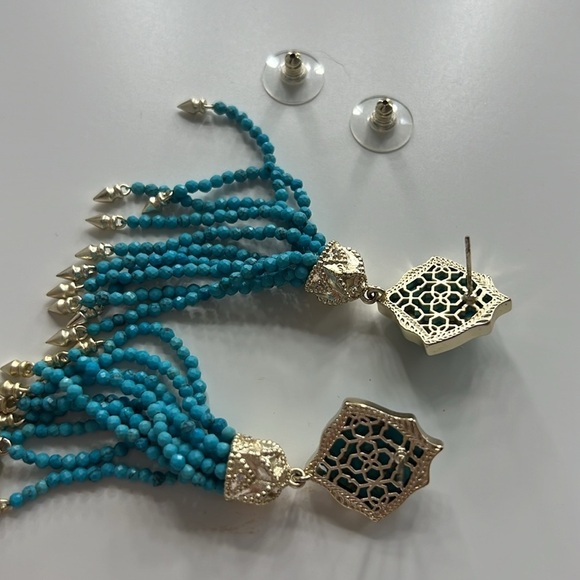 Kendra Scott Misha Dangle Turquoise Earrings- LIKE NEW! - Picture 4 of 6